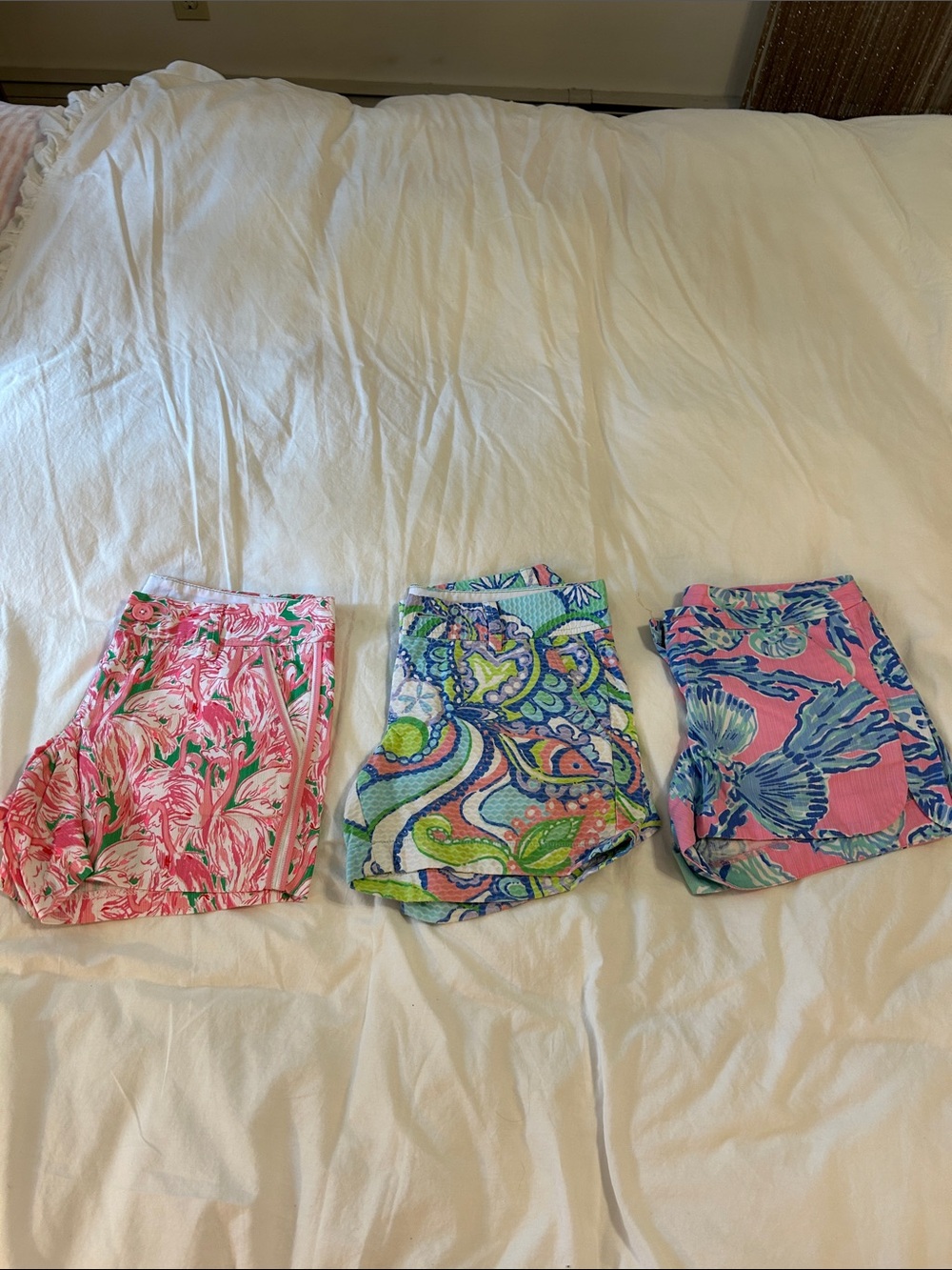 Lilly Pulitzer Women's Pink & Multicolor Printed Callahan Shorts Trio/Lot